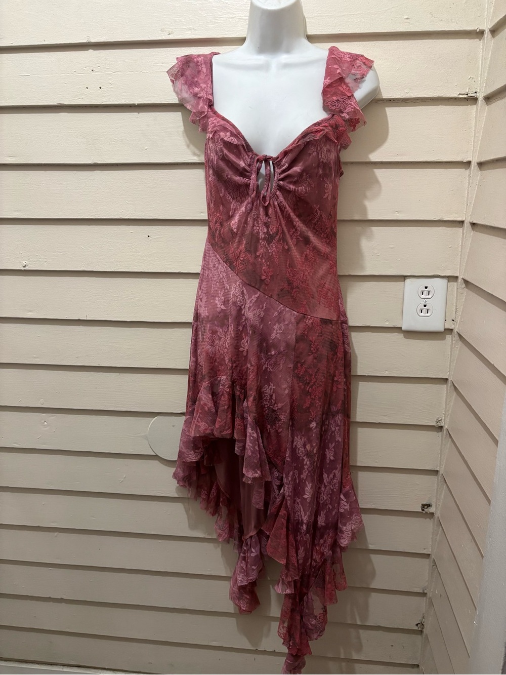 Urban Outfitters Hyacinth Lace Spliced Midi Dress Fairycore Whimsigoth Dress - Picture 2 of 9